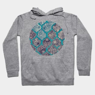 Moroccan Floral Lattice Arrangement - teal Hoodie